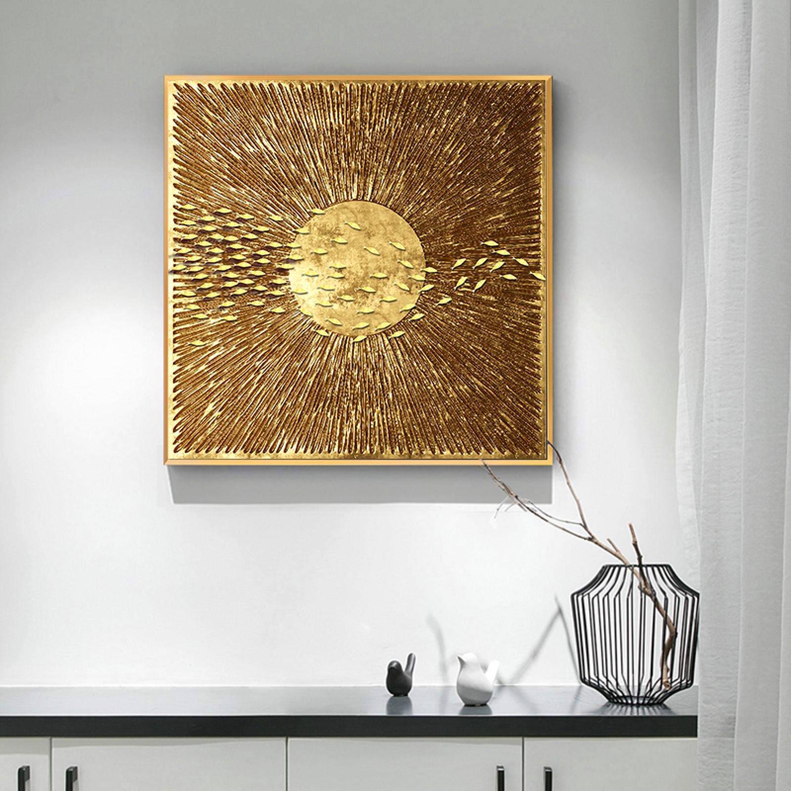 Amazon.co.jp: 金色のテクスチャ絵画アート壁のポスターとプリント壁に